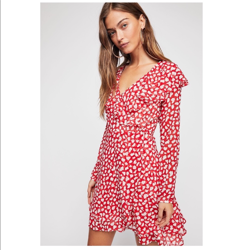 Free People Red Frenchie Mini Dress